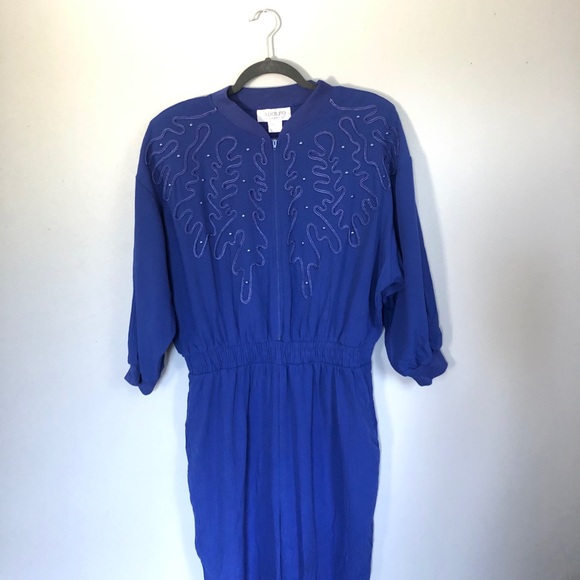 Vintage Adolfo Sport Blue Jumpsuit - Picture 4 of 7